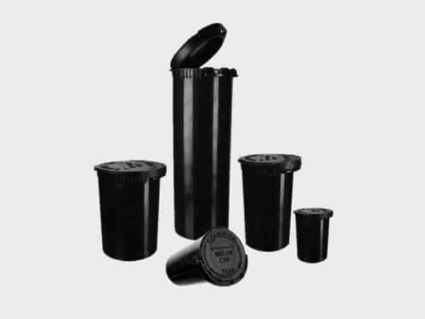 Black pop top containers