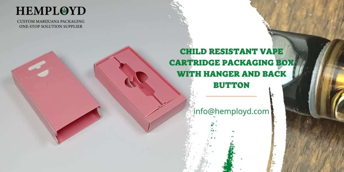 child resistant vape cartridge packaging box with hanger and back paper button-Hemployd