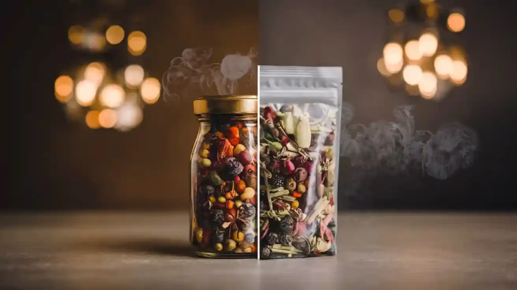 Glass jars VS smell proof zipper bags