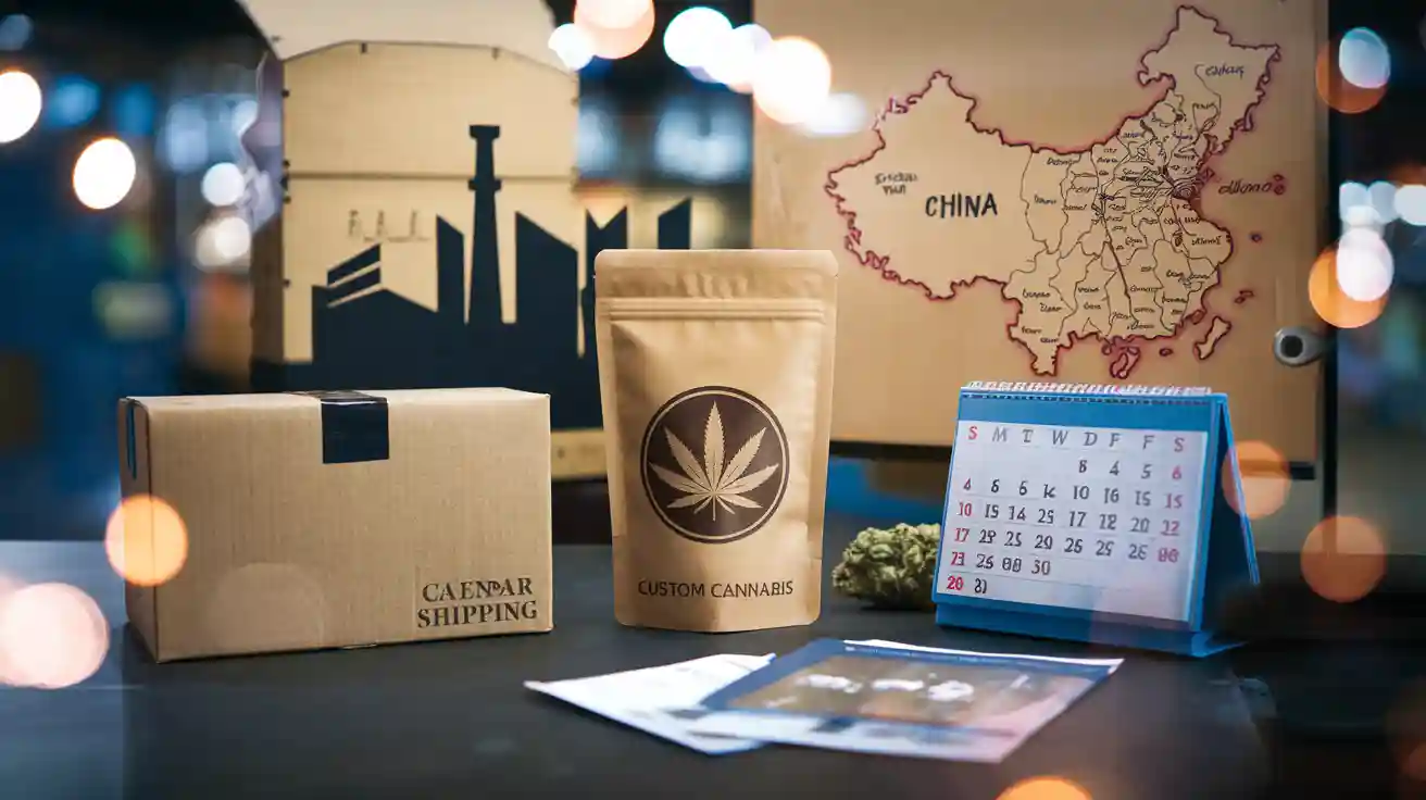 The average lead time for custom cannabis bags from China