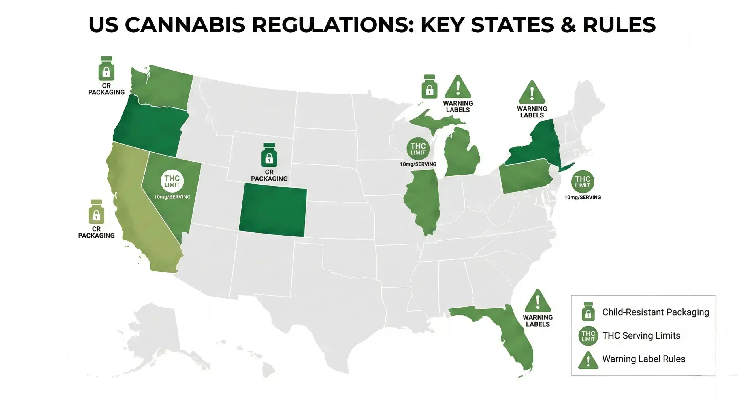 State-by-state overview of US cannabis packaging regulations