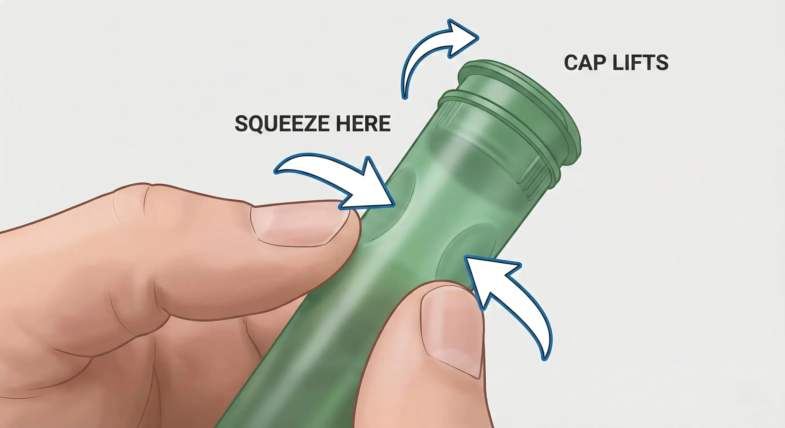 How to open a side-squeeze child-resistant pre-roll tube