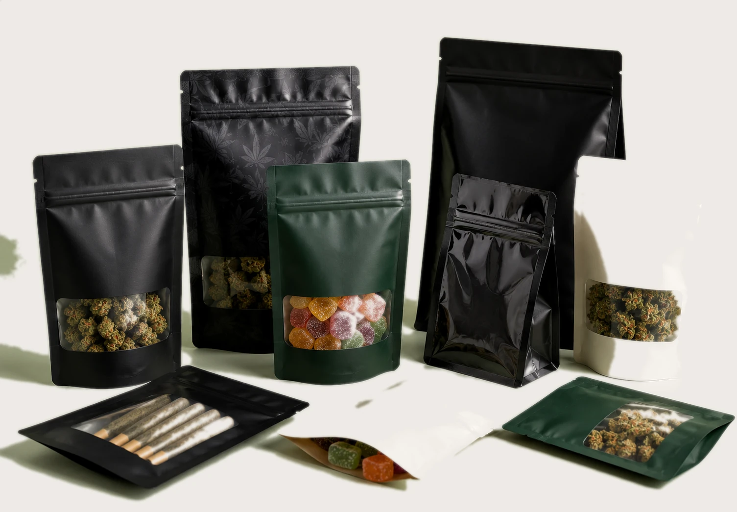 Custom Cannabis Mylar Bags Smell Proof Pouches