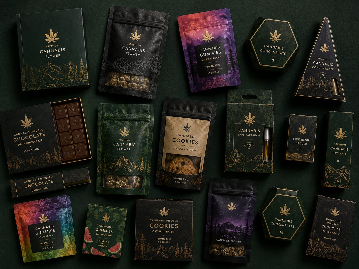 Custom Cannabis Edibles Packaging Assortment