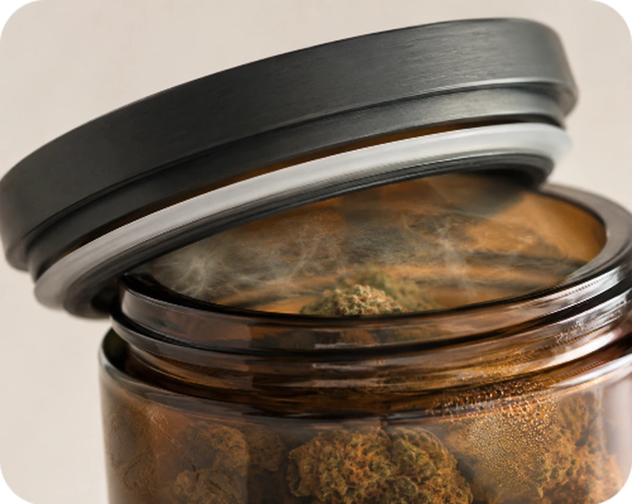 Airtight and smell-proof cannabis packaging seal test