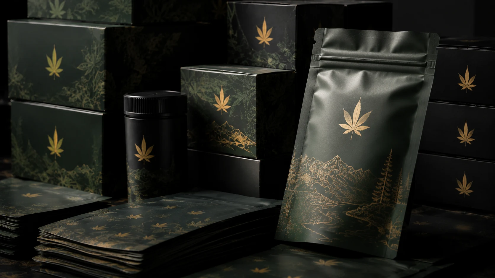 Hemployd custom cannabis packaging booth display