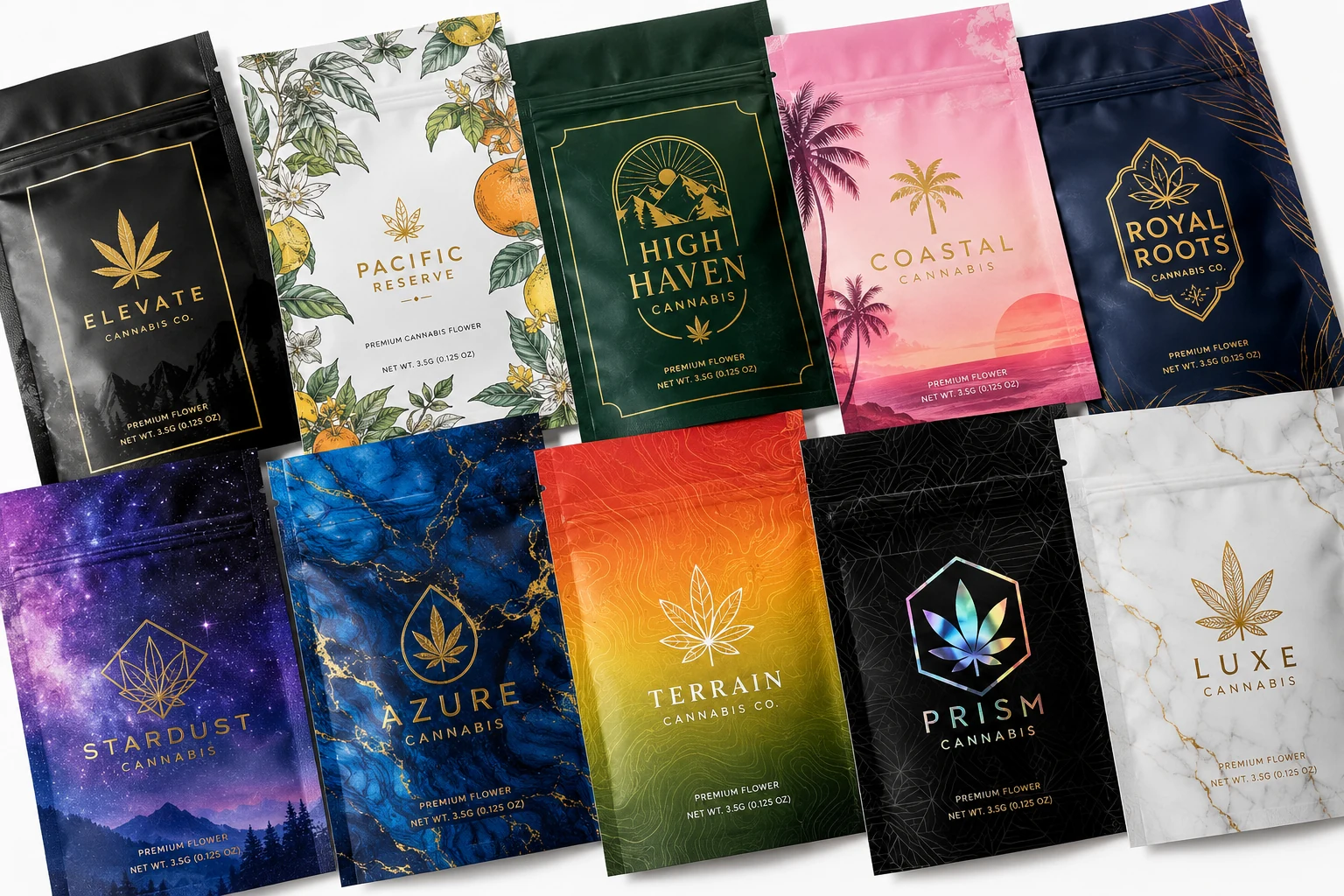 10-Color Custom Print Mylar Bags