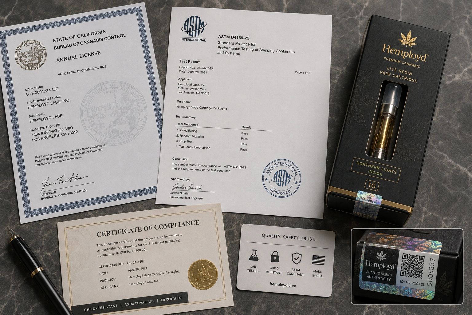 Canada LP vape cartridge packaging ASTM DDP