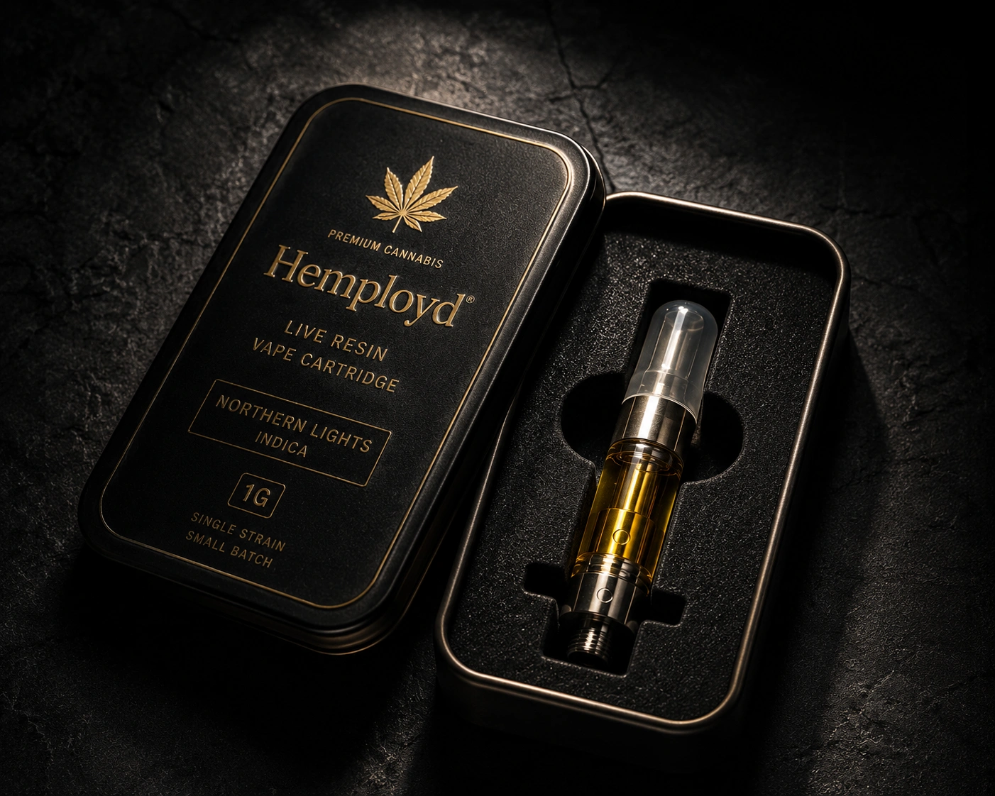 MJBizCon vape cartridge premium tin packaging
