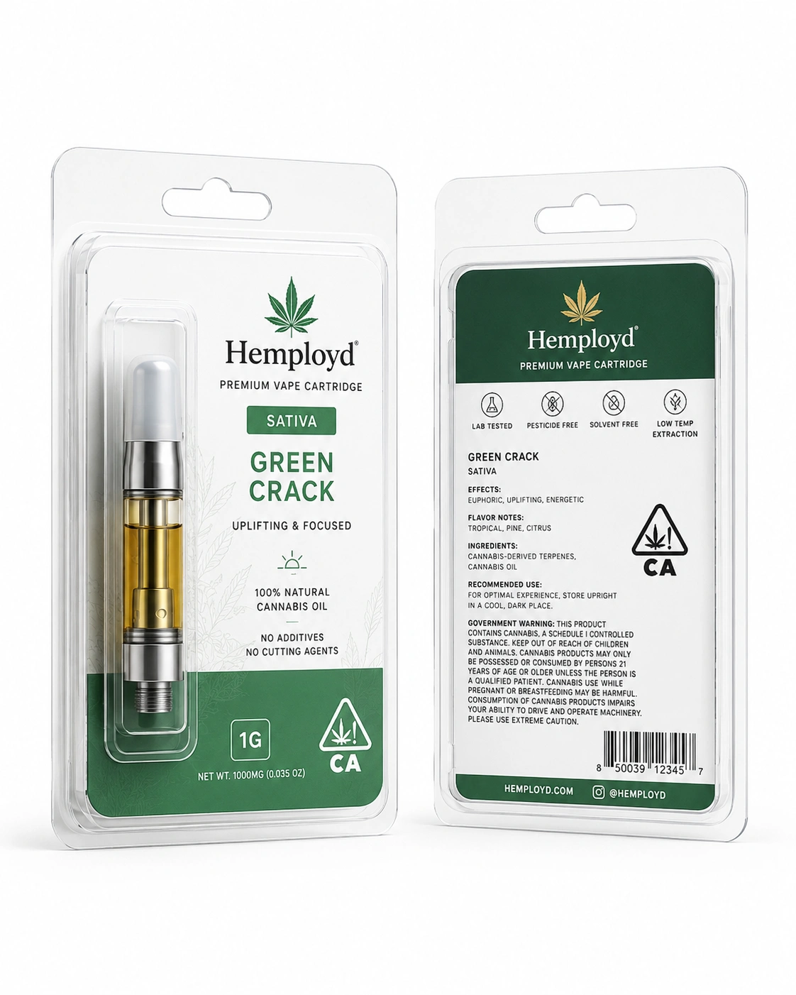 Clamshell Blister Vape Cartridge Packaging CR