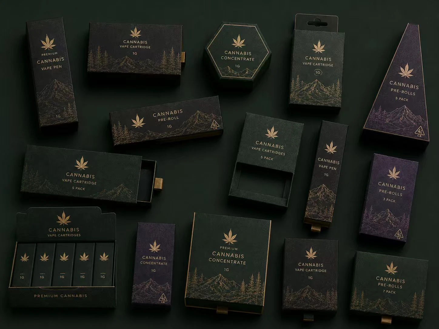 Custom Die Cut Boxes Cannabis Packaging